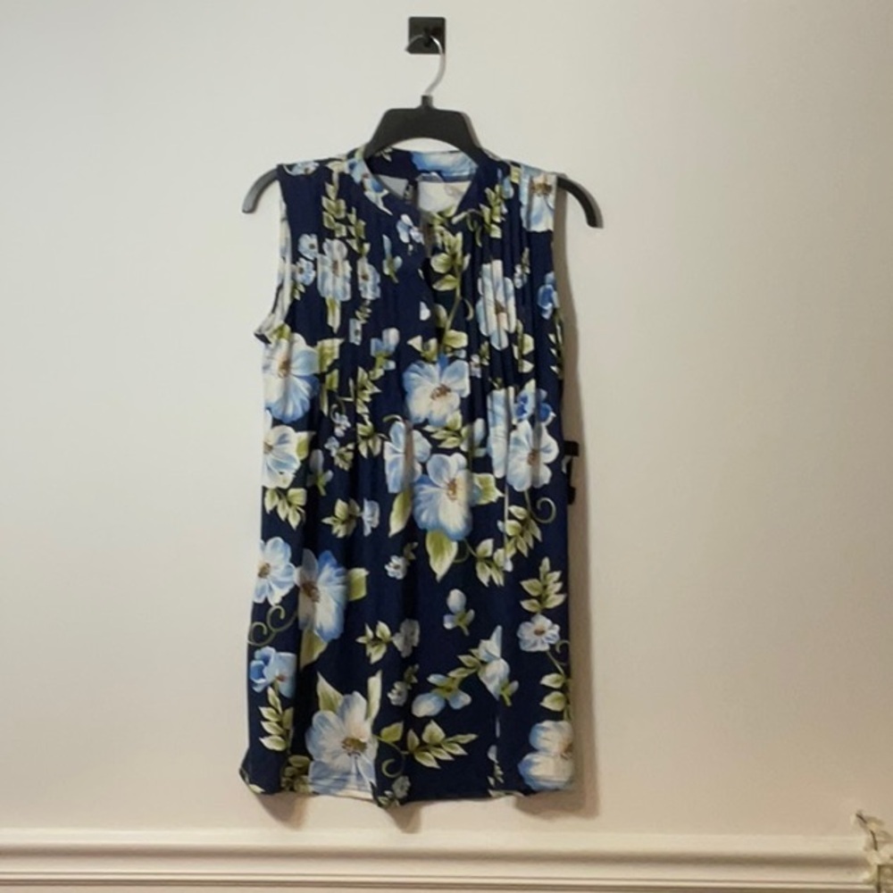 White Mark Blue and Yellow Blouse